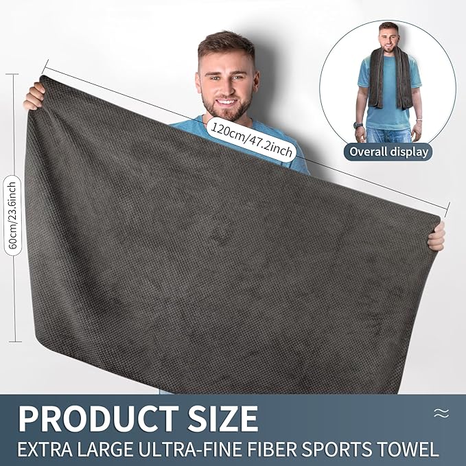 SUNLAND Microfiber Gym Bath Towel Ultra Soft Travel Camping Towel Super Absorbent Swimming Sport Towel for Adults and Children 24inchX48inch