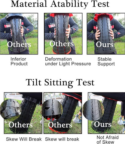 Deer's Life Square Portable Folding Stool, Upgrade Full Color Collapsible Stools for Adults Heavy Duty 485lbs Yet Small Lightweight Telescoping Retractable Camping Stool