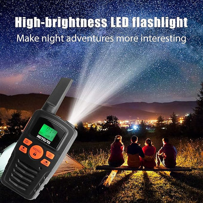 Retevis RA35 Walkie Talkie for Adults Kids, Long Range Walkie Talkies, Family 2 Way Radio 22 FRS Channels with LED Flashlight VOX LCD Display, for Women Kids Camping Hiking Cruise Ship(4 Pcs)