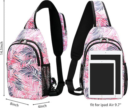 Sling Backpack Crossbody Sling Bag for Women Men Multipurpose Travel Essentials Hiking Chest Bag Daypack