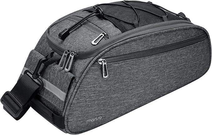 MOSISO Bike Rack Bag, Waterproof Bicycle Trunk Pannier Rear Seat Pouch Cycling Bike Carrier Backseat Storage Luggage Saddle Shoulder Bag
