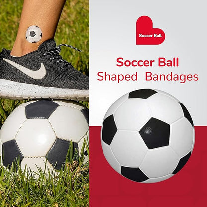 BioSwiss Bandages, Soccer Ball Shaped Self Adhesive Bandage, Latex Free Sterile Wound Care, Fun First Aid Kit Supplies for Kids, 50 Count