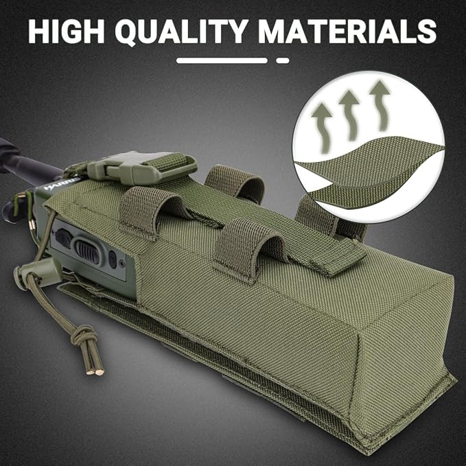 Tactical Molle Radio Holster Holder Case Military Heavy Duty Radios Holster Bag for AR-152 AN/PRC-152 148 UV-25 Two Ways Walkie Talkies Adjustable Storage