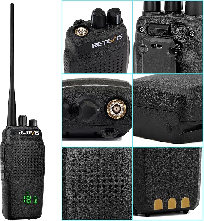 Retevis RT26 Walkie Talkie for Adults Long Range,Walkie Talkies with Shoulder Mic, Shockproof, Professional Two Way Radio with 3000mAh Rechargeable Battery for Security Vehicle Hunting (2 Pack)