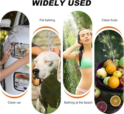 Portable Camping Shower Outdoor Camp Shower Pump,Upgrade Rechargeable Electric Shower Pump with Intelligent Digital Display Multiple Spray Modes for Camping, Hiking, Traveling,RV