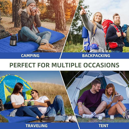 Camping Sleeping Pad, Extra Thick 5 Inch Camping Mat with Pillow Built-in Foot Pump Inflatable Sleeping Pads Compact for Camping Backpacking Hiking Traveling Tent