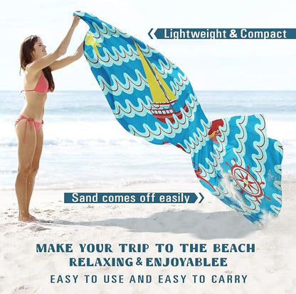Beach Blanket Sandproof Waterproof 78''×81''1-5Adults Oversized,Compact Lightweight Durable Beach Mat for Travel Camping Hiking Picnic Blanket