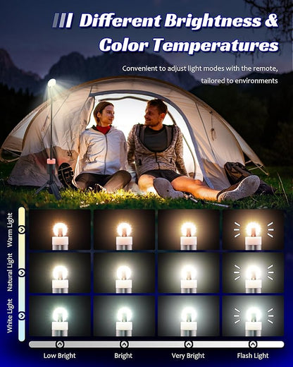 8" Cordless LED Telescopic Rechargeable Camping Lamp