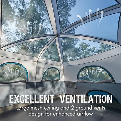 PORTAL 6 | 8 | 10 Person Family Camping Tent with Porch, Big Family Camping Tent with Tall Height, Good Ventilation, Water Resitant Large Tent for Outdoor Camping, Backyard
