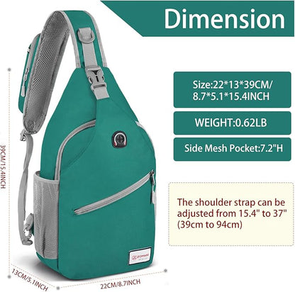 ZOMAKE Sling Bag for Women Men, Small Crossbody Sling Backpack, Mini Water Resistant Shoulder Daypack for Travel, Anti Thief Chest Bag for Hiking, Sports, Army Green(new)