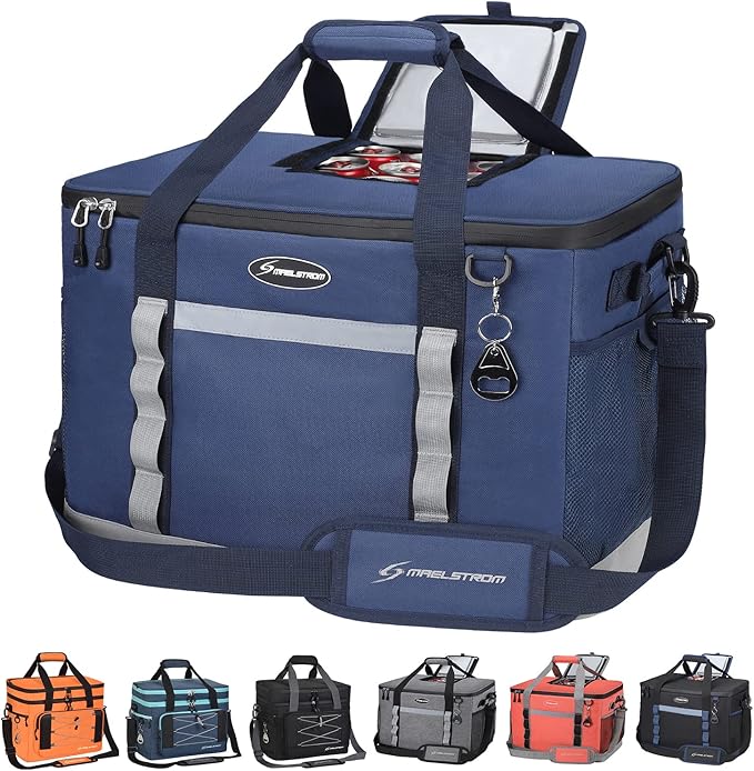 Maelstrom Soft Cooler Bag,Collapsible Soft Sided Cooler,24/30/60/75 Cans Beach Cooler,Ice Chest,Large Leakproof Camping Cooler,Portable Travel Cooler for Grocery Shopping,Camping,Road Trips