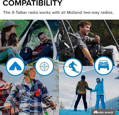 Midland® T10 X-TALKER Two-Way Radios - 22 Channel- Extended Range Walkie-Talkies, 38 Privacy Codes - Best Kids Camping Radio - 2 Pack