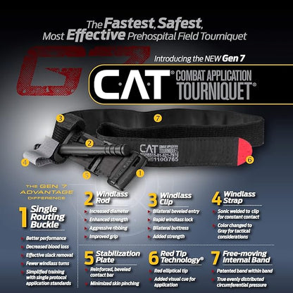 EVERLIT Emergency Trauma Kit, CAT GEN-7 Multi-Purpose SOS Everyday Carry IFAK for Wilderness, Trip, Cars, Hiking, Camping, Father’s Day Birthday Gift for Him Men Husband Dad Boyfriend (Tan)