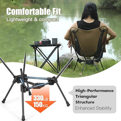 Ultralight Backpacking Chair,Compact Folding Camping Chair,Supports 300lbs,Portable Travel & Hiking Chair,Lightweight Design,Perfect for Hiking Gear, Picnics and Traveling