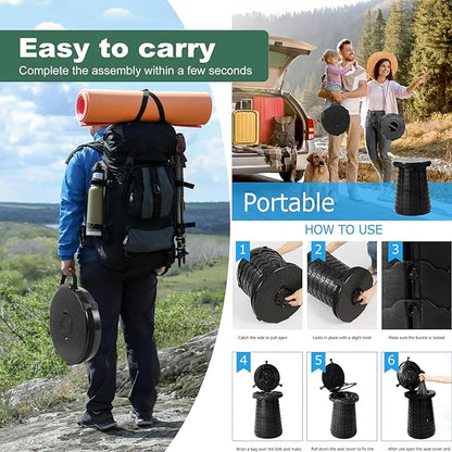 ALEVMOOM 19.7" XXL Portable Toilet for Camping 3-in-1 Travel Stool with Lid Adjustable Waterproof Foldable Collapsible 880Lbs Load Capacity for Traffic Jam/Fishing/Hunting/Hiking/Boating