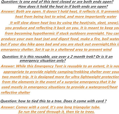 Emergency Tent, 2 Person Tube Tent Survival Shelter, Ultralight Survival Tent Emergency Shelter Use as Survival Gear Space Blanket for Camping, Hiking