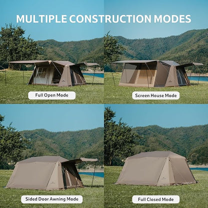 Naturehike Village Camping Tent,4/6/8 Person Tents for Camping, 60S Easy Setup Instant Tent for Family Camping, Car Camping