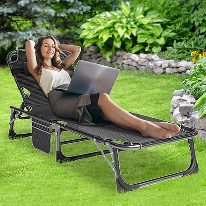 ABORON Folding Camping Cot for Adults, Heavy Duty 3-in-1 Bed for Guest Sleeping, Adjustable Double-Layer 1200D with Mattress & Carrying Bag for Home, Office, Vacation, Hospital Use