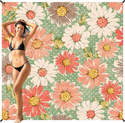 BYDOLL Beach Blanket 78''X81'' 4-7 Adults Oversized Lightweight Waterproof Sandproof Blanket for Beach Large Picnic Mat Travel Camping