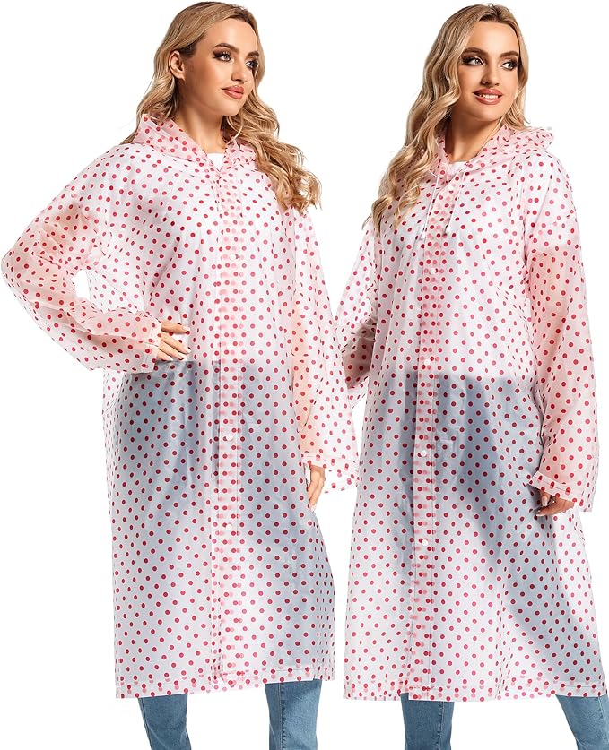 Rain Ponchos for Adults Reusable Raincoats Survival Heavy Duty Military Impermeable 2 Packs Rain Coat…