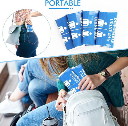 DIBBATU Disposable Urine Bag, 12/24 PCS Pee Bags for Travel for Women/Men, 800ML Emergency Portable Urinal Bag and Vomit Bags, Unisex Urinal Bag for Camping, Traffic Jams, Pregnant, Patient, Kids