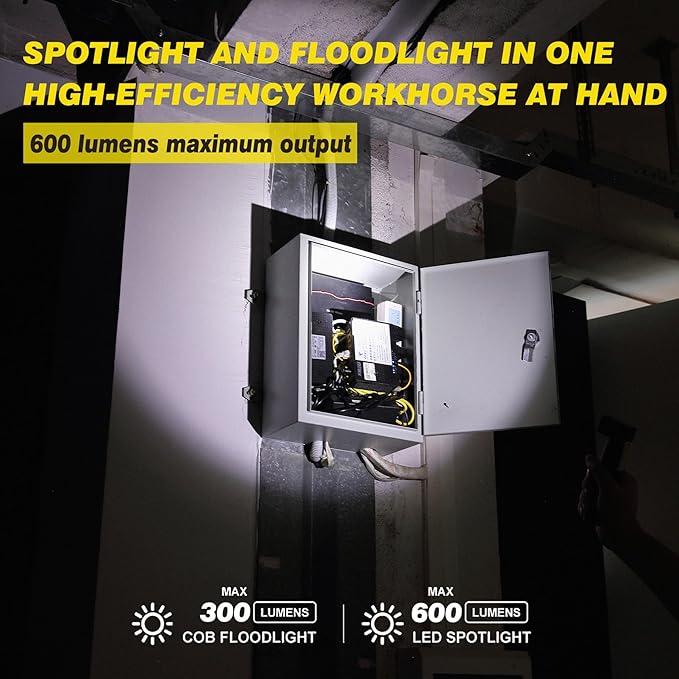 Rechargeable LED Flashlight 600 Lumens, Right Angle EDC Flashlight,Waterproof Led Mini Flashlight with Floodlight,Magnetic Work Flashlight for Hands-Free Lighting for Camping, Outdoor, Hiking