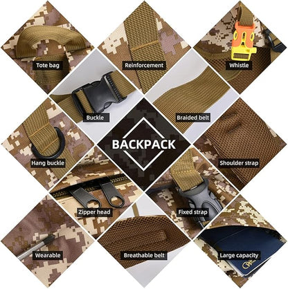 100L Camping Hiking Backpack,Molle military Tactical rucksack backpack,Waterproof Lightweight Hiking Backpack (Black)