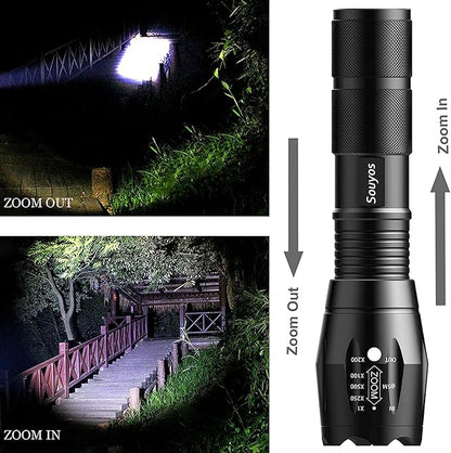Military Grade Flashlight 2000 Lumen 5 Modes Water Resistant LED Tactical Torch Flash Light,2-Pack