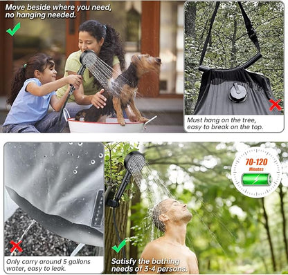 AlpsWolf Portable Shower for Camping, 6000mAh Rechargeable Camping Shower with Digital Power & Temperature Display, Portable Shower for Camping, Beach, Hiking, Outdoor Travelling, Pet Cleaning