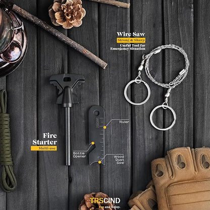 Gifts for Men Dad Husband Him, Christmas Stocking Stuffers Birthday Gifts Idea for Boyfriend Man, Survival Kit 14 in 1, Survival Gear and Equipment, Fishing Hunting Camping Accessories, Cool Gadgets