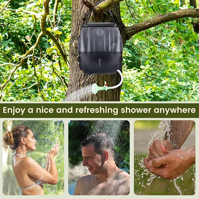 Solar Shower Tent Kit, Pop Up Privacy Tent Camping Shower Tent Kit Instant Pop Up Privacy, 5 Gallon Solar Shower Bag, Sun Canopy Beach Outdoor Camp Privacy Tent