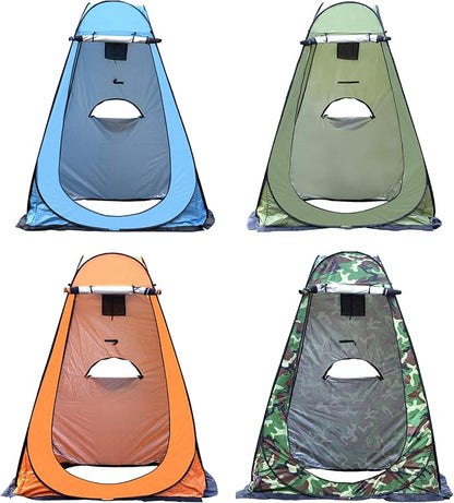 WOWCASE 1-2 Person Large Space Pop Up Shower Privacy Shelter Tent with 3 Windows, Outdoor Waterproof Silver Anti-UV Coated Portable Dressing Room, Privacy Shower Tents for Camping Beach Isolation Sun Shelter Picnic Fishing