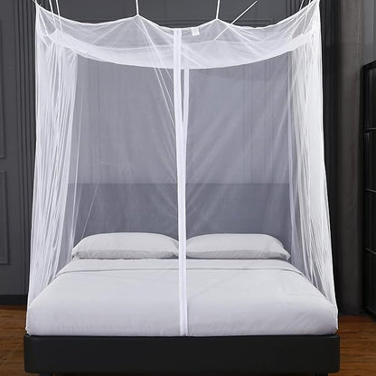 Mengersi Mosquito Net for Bed Canopy with Zipper,Canopy Bed Curtains Twin,Twin XL Bed,Mosquito Netting for Patio,Camping,Bug Net for Camping,White