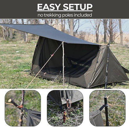 onewind Ultralight One Person Bivy Tent, Backpacking Tent for Single Person Waterproof Silnylon Lightweight for Camping Backpacking Hiking, NO Trekking Pole