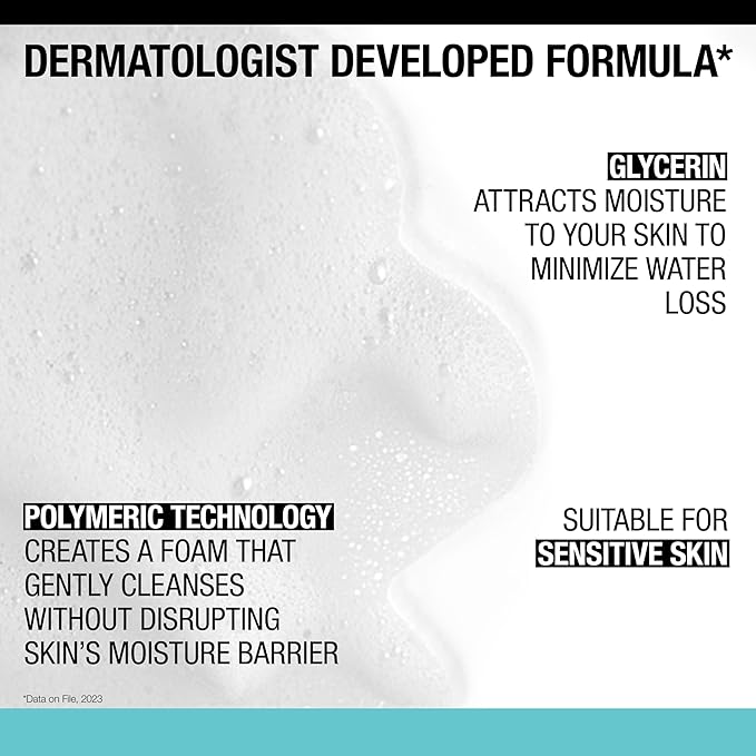 Neutrogena Fragrance Free Ultra Gentle Foaming Daily Cleanser, Hydrating Face Wash for Sensitive Skin, Removes Makeup & Gently Cleanses Without Over Drying, Hypoallergenic, 16 fl. oz