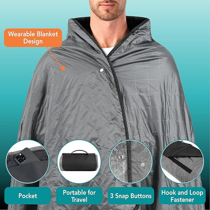 SUN CUBE Large Waterproof Camping Blanket, Fleece Quilted Stadium Blanket for Cold Weather, Windproof Foldable Outdoor Blanket Mat for Picnic, Beach, Pets, Car, 60x80in