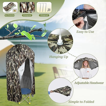 Upgrade XL Portable Toilet Camping Toilet,Foldable Travel Toilet Sturdy Stainless Steel Frame Portable Toilet for Camping,Hiking,Boating,Outdoor,Home