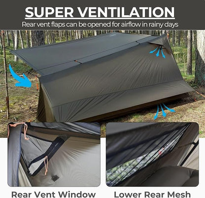 onewind Ultralight One Person Bivy Tent, Backpacking Tent for Single Person Waterproof Silnylon Lightweight for Camping Backpacking Hiking, NO Trekking Pole