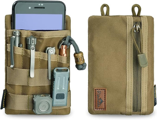 VIPERADE VE4 Tool Pouch, Nylon Pocket Organizer with 2 Pockets and 4 Small Tool Storage EDC Gears, Best Gift to Keep Organized, Hold Your Flashlight/Pocket Knife, Tactical Pen, Notebook