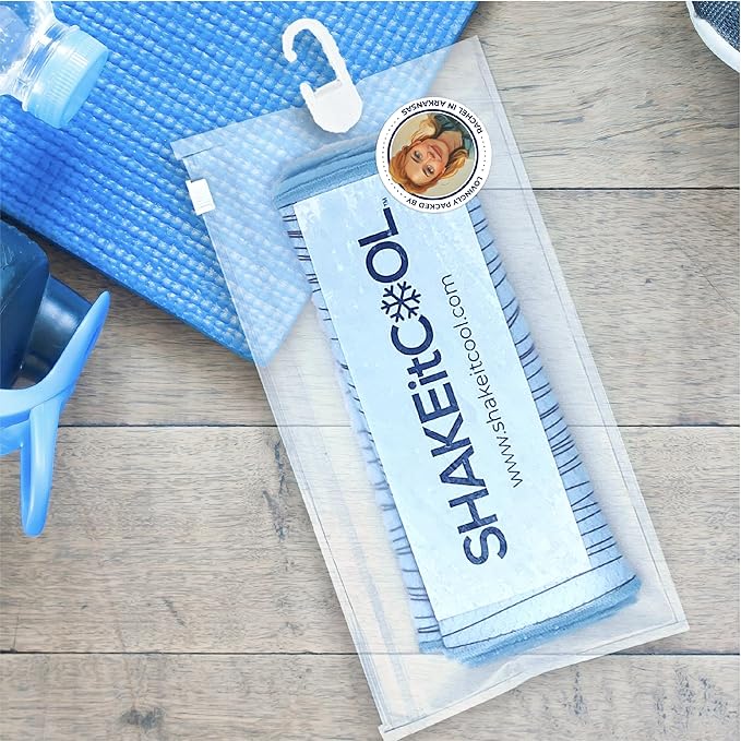 SHAKEitCOOL Original Cooling Towel – Be Cool in Style - Heat Relief, Soft, Lightweight, Sun Protection, Easy Clean - Perfect for Biking, Running, Yoga, Gym, Gardening - Watermelon