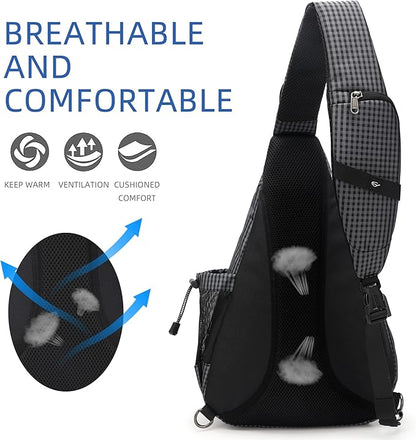 Water-Proof Sling bag/Crossbody Backpack/Shoulder Bag with USB Charging Port for Travel, Hiking, Cycling, Camping