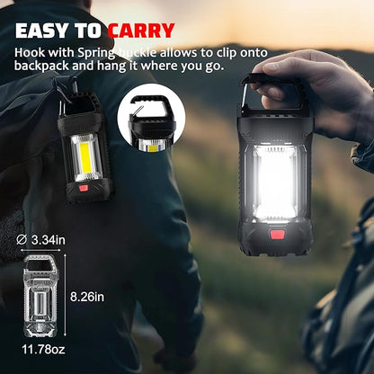 Camping lantern for power outage, 2000LM Rechargeable Led Lantern 4000mAh Battery Emergency Light, Waterproof Tent Light with 4 Lighting Modes, Portable Lantern Flashlight for Home or Hiking