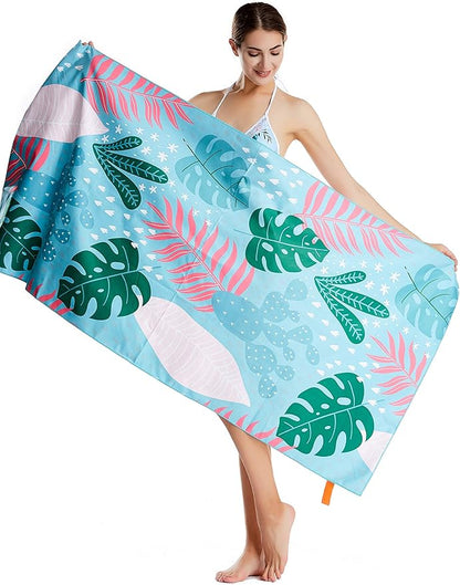 CHARS Microfiber Quick Drying Beach Towel Super Absorbent & Sand Free Towel for Kids Teens Adults Travel Gym Camping Pool Yoga Outdoor and Picnic(63"×31"/63"×39")