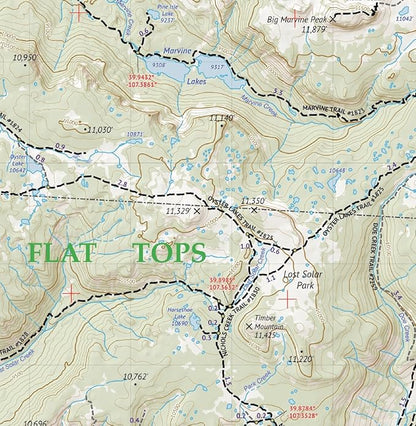 Flat Tops Wilderness - Colorado Topographic Hiking Map (2018)
