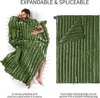 Naturehike Ultralight Backpacking RDS Down Sleeping Bag for Adults, 650 Fill Power Sleeping Bag for 42/52℉, 20oz Compact Lightweight Sleeping Bags for Hiking Camping 3 Seasons