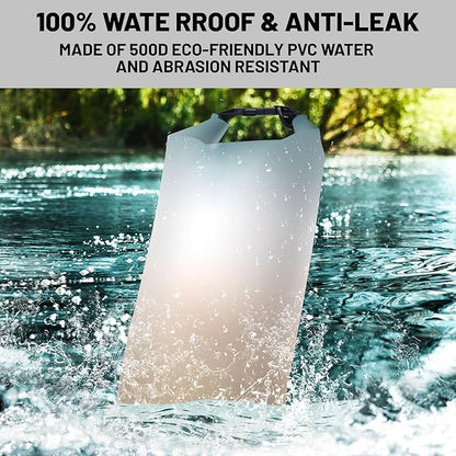 Waterproof Dry Bag - Roll Top Teal Beige Ombre Backpack 5L/10L/20L Floating and Lightweight for Kayaking, Boating, Fishing, Swimming and Camping with Waterproof Phone Case