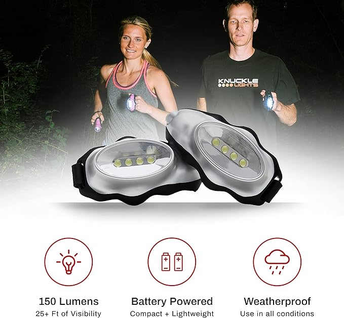 2-Pc Flashlights for Runners and Walkers - Dog Walking Flashlight - Grab and Go Lightweight Night Running Light (Black)