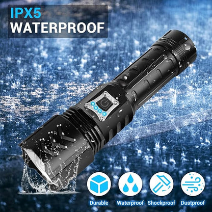 BESTSUN LED XHP90 Flashlight, 20000 Lumens XHP90 Tactical Handheld Flashlights Powerful Rechargeable XHP90 LED Torch 5 Modes Adjustable Zoomable Waterproof Lamp for Hiking Camping Hunting