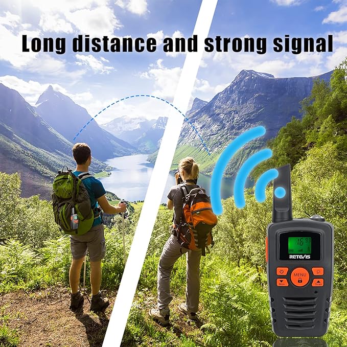 Retevis RA35 Walkie Talkie for Adults Kids, Long Range Walkie Talkies, Family 2 Way Radio 22 FRS Channels with LED Flashlight VOX LCD Display, for Women Kids Camping Hiking Cruise Ship(4 Pcs)