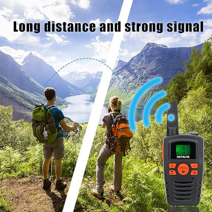 Retevis RA35 Walkie Talkie for Adults Kids, Long Range Walkie Talkies, Family 2 Way Radio 22 FRS Channels with LED Flashlight VOX LCD Display, for Women Kids Camping Hiking Cruise Ship(4 Pcs)